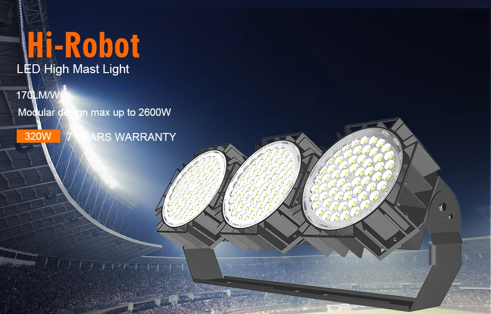 Waterproof Dutyproof IP67 high mast led light 320W led flood light for sport stadium