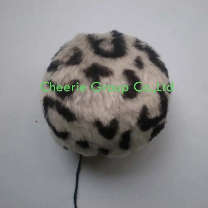 10cm Diameter White Fabric Fur Balls Faux Ball With String Artificial