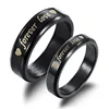 Black Forever Love Couple Ring Titanium Stainless Steel Men Women Wedding Ring Set