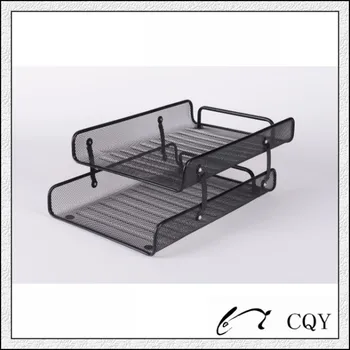 Office Stationery Wire Mesh Desk Document Tray With 2 Layer Buy