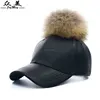 2016 new spring fashion candy color pu raccoon hat millinery baseball cap wool cap bat