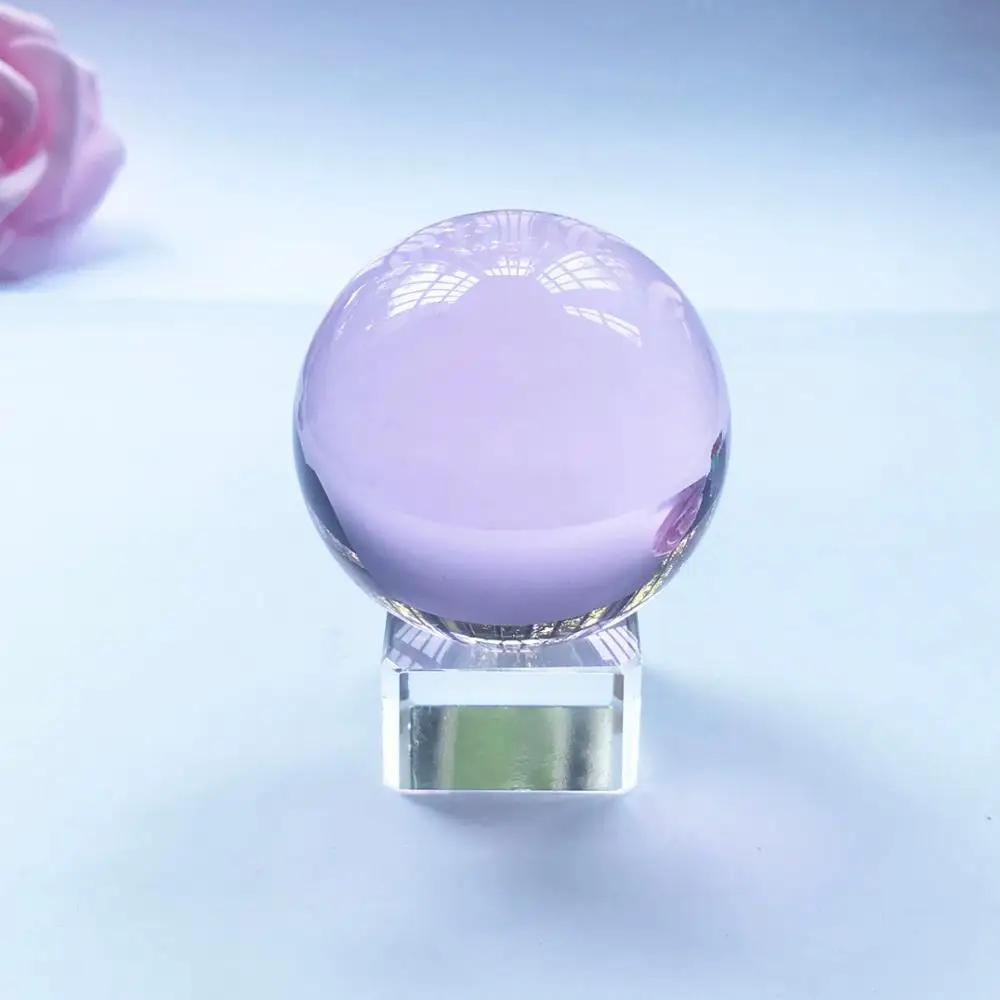 Aaa Quality Pink Magic Crystal Healing Ball Glass Sphere 50mm With