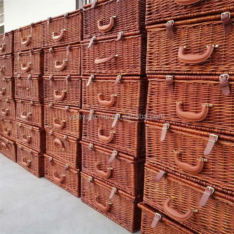 Low Moq Wholesale Customized Wicker Hamper Baskets Bulk On Sale With