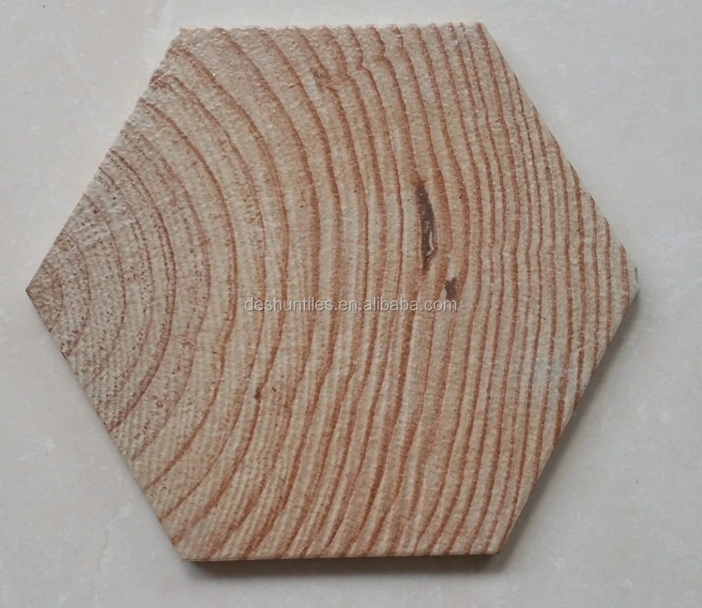 Decorativi rustico di ceramica venature del legno gres esagonale ... Pavimento decorazione Ceramica