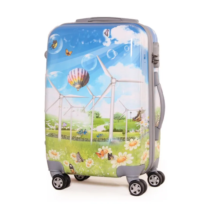 Wholesales Pc Suitcase Hand Carry Luggage With Full Printing Pc