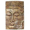 Outdoor indoor decoration bronze buddha face relief sculpture wall statue
