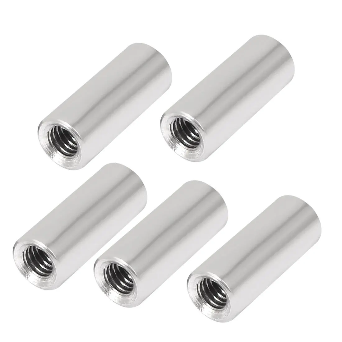 uxcell M12 x 1.75mm Threaded Insert Rose Joint Tube Adapter Round Connector Nuts 10pcs