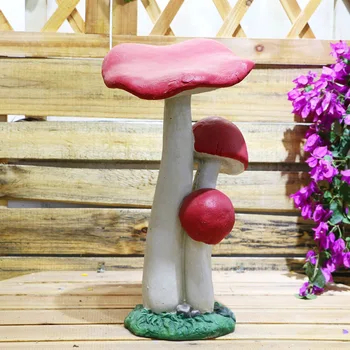 resin mushroom garden decor