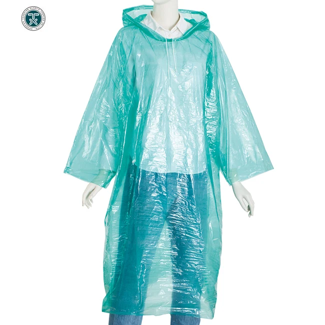 Cheapest Disposable Plastic Pe Raincoat,Pe Raincoat With Sleeve And