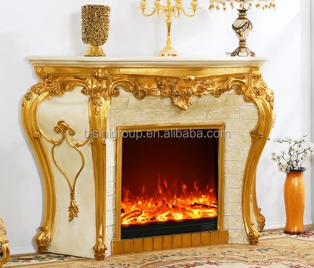 Elegant White And Gold Classic French Style Wood Carving Cartouche