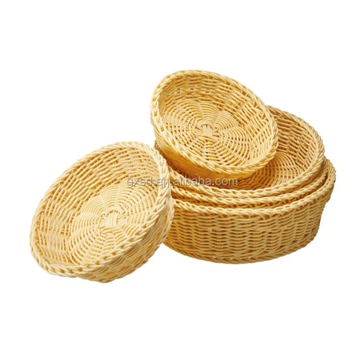 New Bulk Cheap Food Display Baskets Hand Woven Unique Wicker Baskets