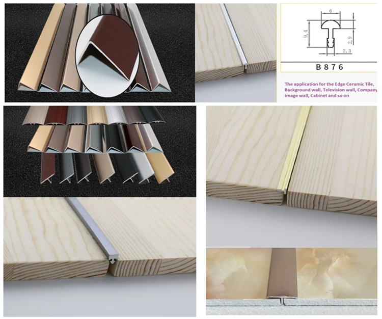 T U L Angle Colored Polished Aluminum Tile Trim Profile For Carpet And Corner Edge Trim Free