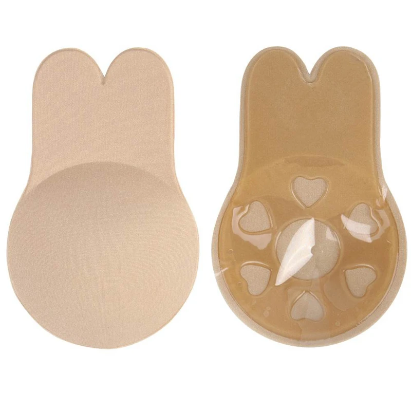 Plus Size Rabbit Women Push Up Adhesive Strapless Invisible Sexy Bra