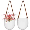 White indoor pot ceramic flower pot hanging wall planter for wall decor