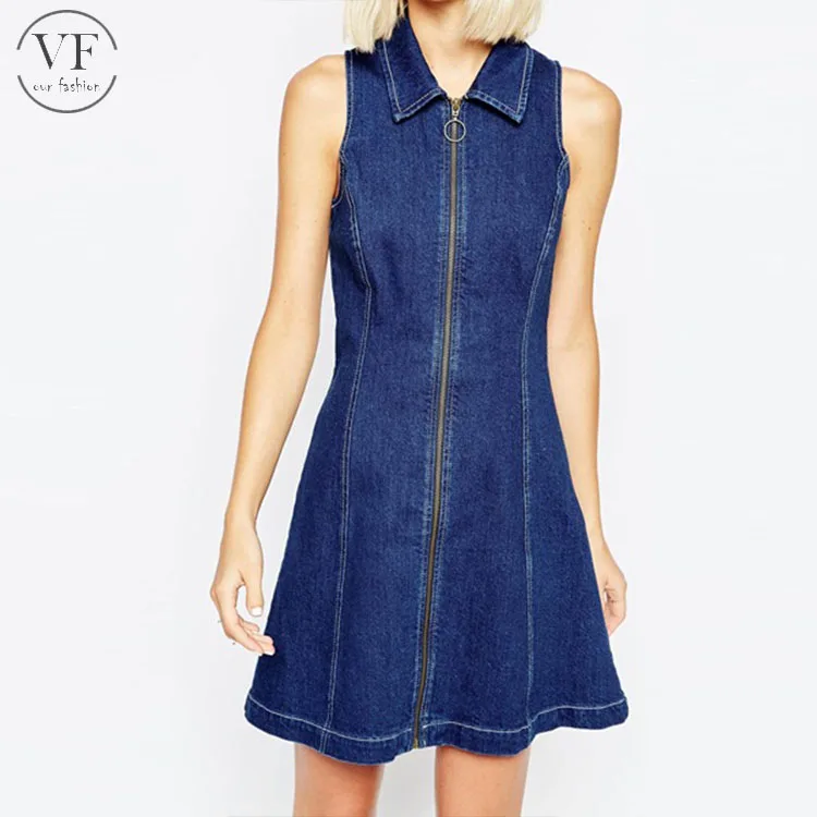 Hot Selling 17 Amazon Fashion Zip Front Women Denim One Piece Dress Buy Denim Dress Denim One Piece Dress Women Denim Dress Product On Alibaba Com