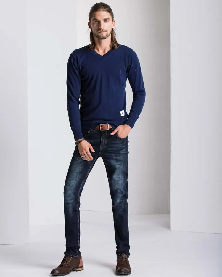 long sleeve and ripped jeans