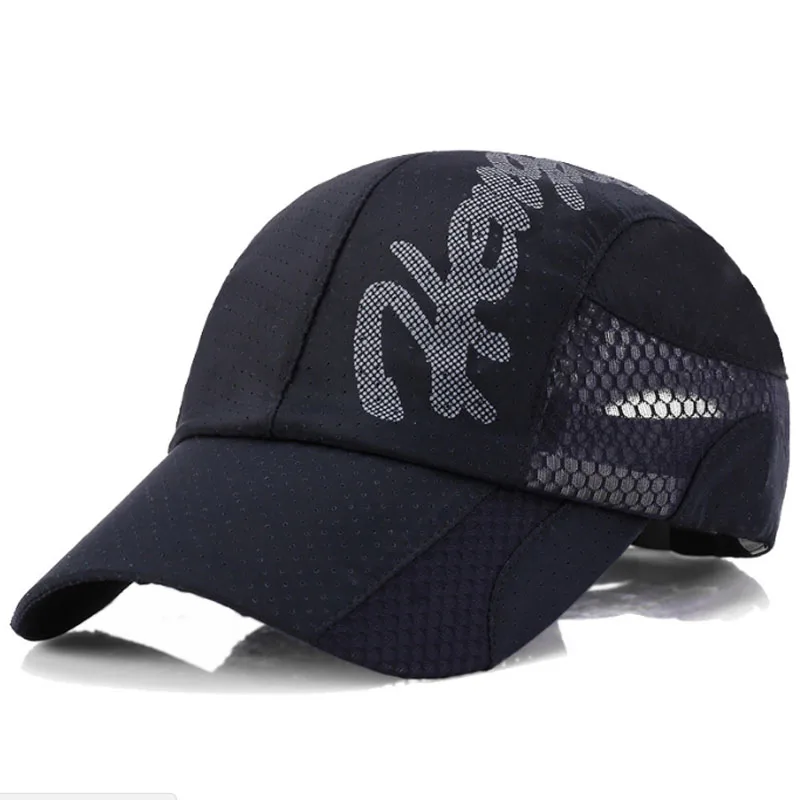 Black Breathable Cheap Sports Caps Sports 100 Polyester Baseball Caps