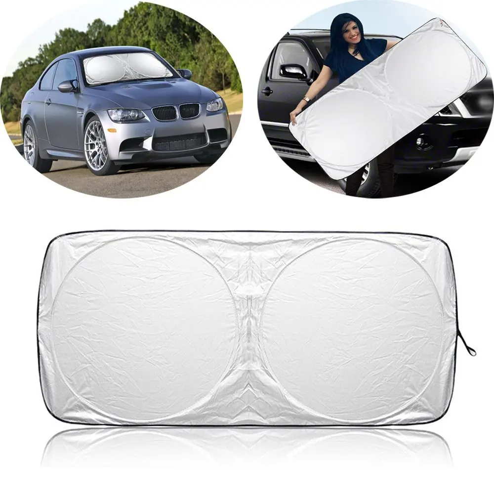 Easy /& Convenient to Use Best For Front Windshields Shields your Vehicle From The Sun Pop Up Style High Quality UV Protector Chunlin Car Windshield Sunshade Jumbo Retractable /& Folding Outdoor Car Windshield Blinds Keep It Cool