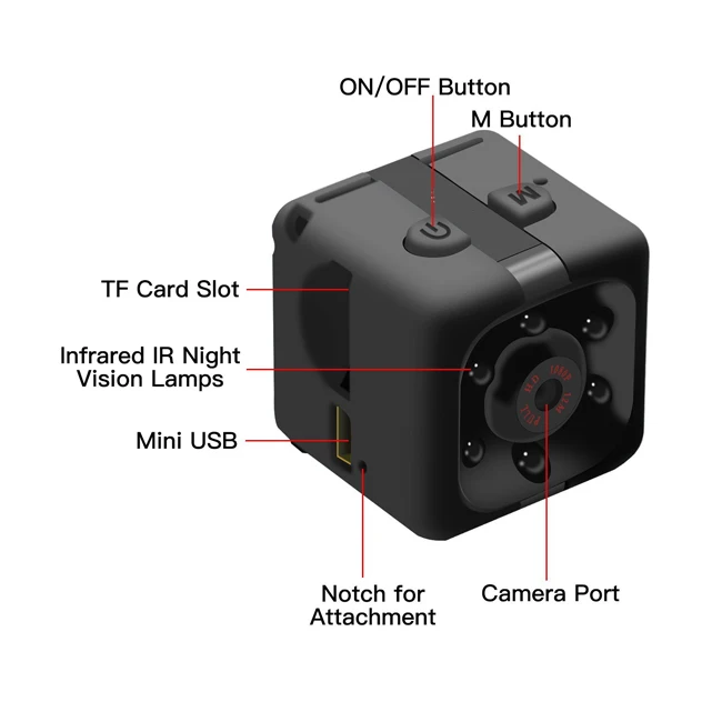SQ11 Camera Sports HD DV Camera 1080P Portable Tiny Video Camera with IR Night Vision & Motion Detection