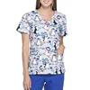 Womens digital Printed nursing Scrub Tops hospital uniforms bulk wholesale