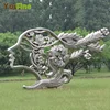 Garden Polished Stainless Steel Abstract Human Face Sculpture