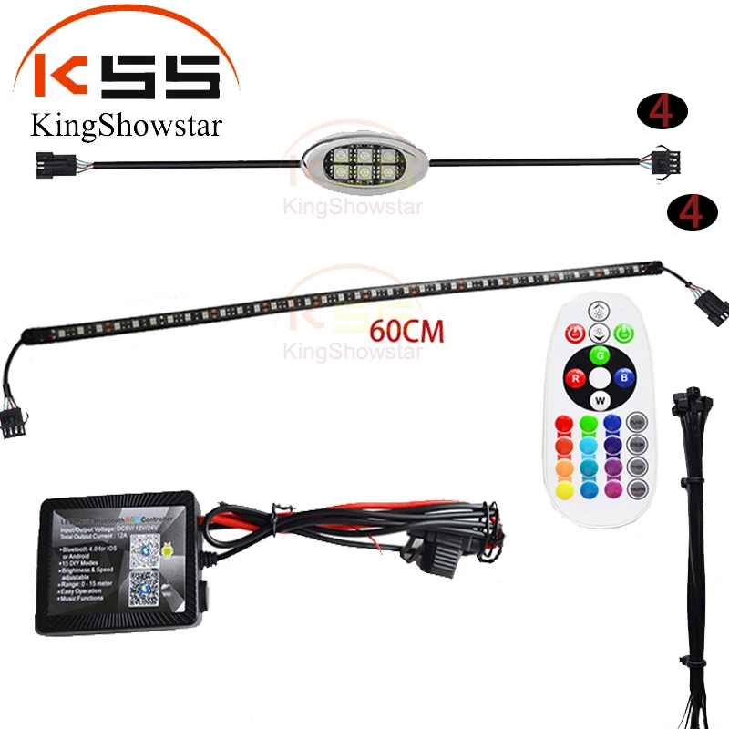 Wrapped RGB LED whip Light with RF Remote control for ATV Motor