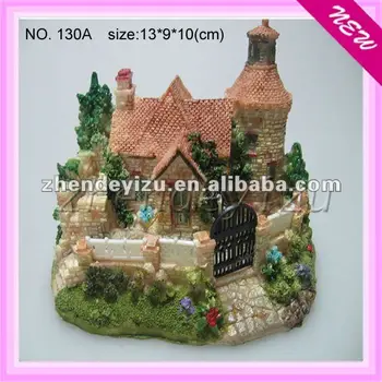 Small Villa House Western Style Resin Hand Made Craft For Aquarium