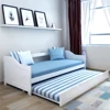 Single 3ft Day Bed White Frame with Trundle Solid Wood Daybed Underbed