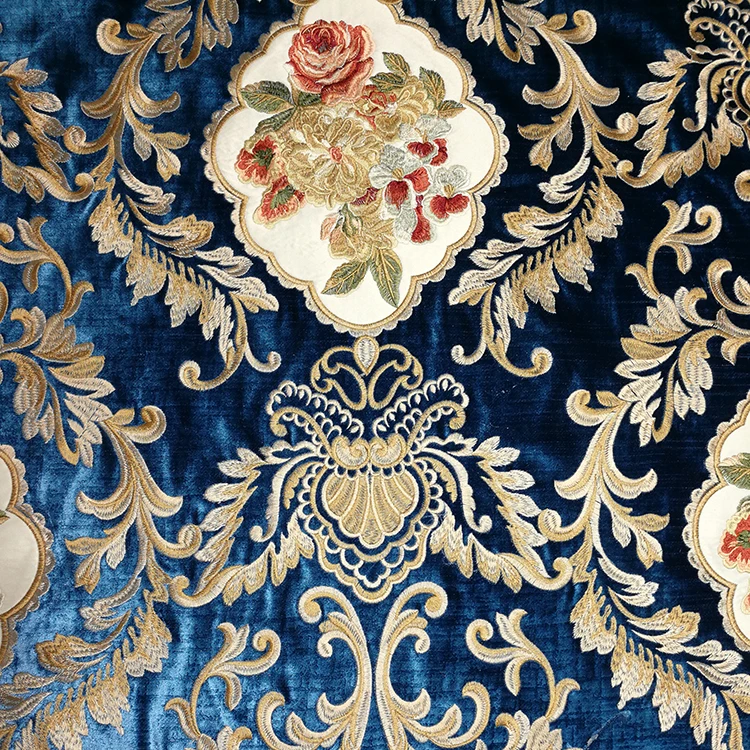 Luxury Embroidered Embroidery Sofa Velvet Fabric Luxury Embroidered Embroidery Sofa Velvet Fabric