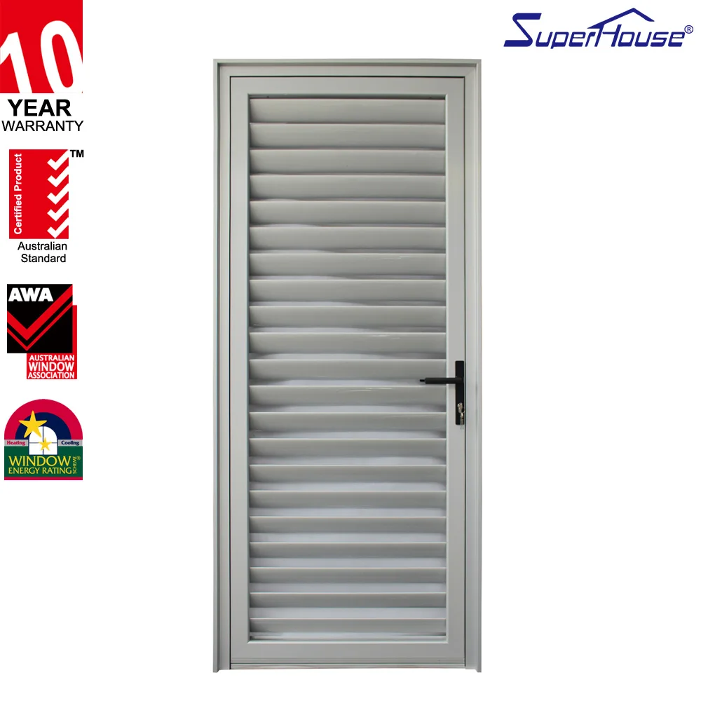 Australia Standard AS2047 Exterior Durable Storm-proof Aluminium jalousie Doors Made in China