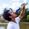 Personal water filter straw portable camping gear mini straw with dust-free cap (PS01)