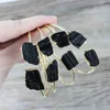 LS-J238 gem bangle with black tourmaline 24k real gold plated high quality