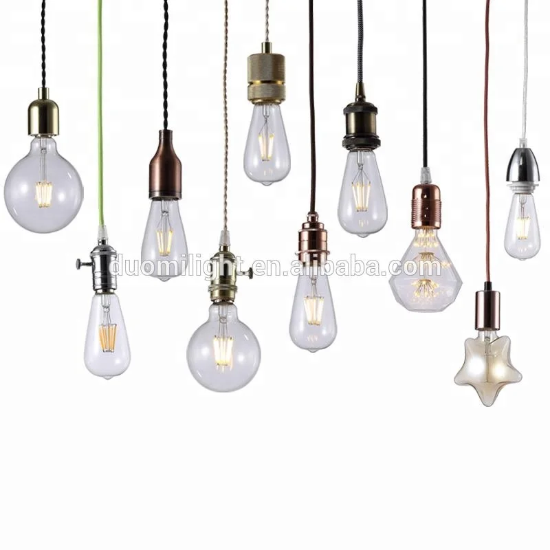 Pendant Light Fitting Set With 3 Wire Brown Twisted Fabric