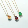 925 sterling silver natural stone jewelry pendant necklace with crystal Topaz Green agate ruby