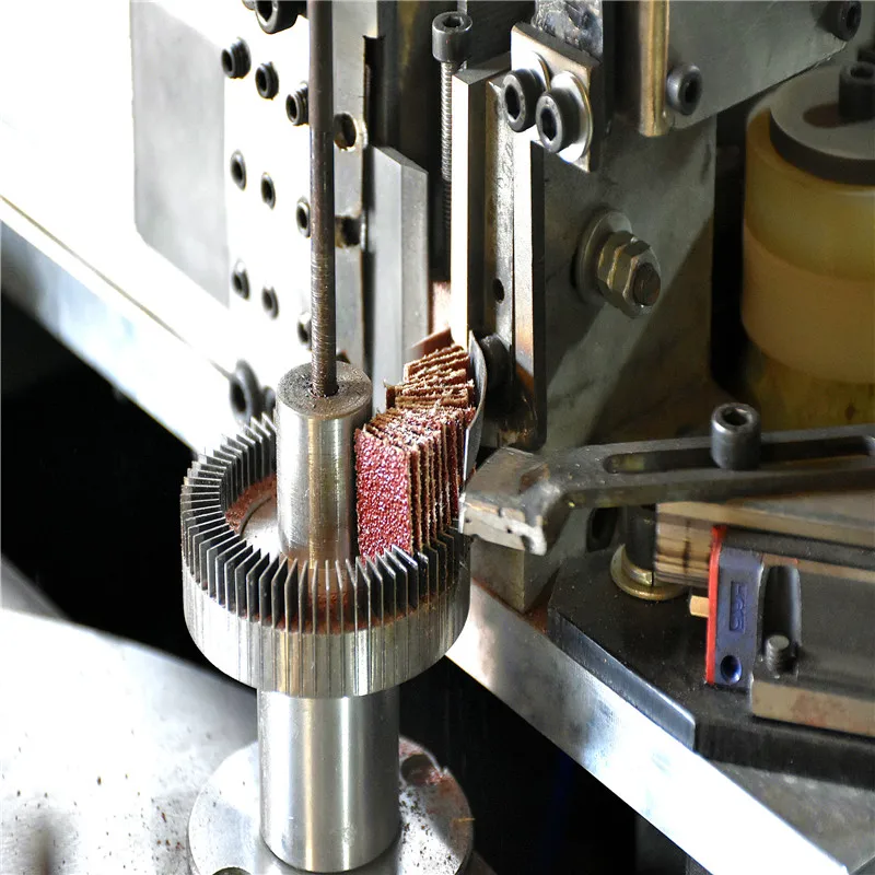 mounted flap wheel machine