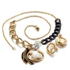 Best Polishing And Gold Plating Women Cheap 316l Stainless Steel Opal Jewelry Set