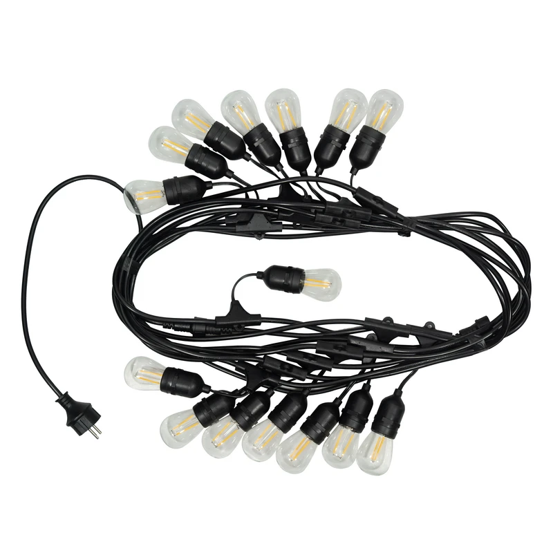 Waterproof Outdoor 48 Ft Bistro S14 E26 Base Sockets String Lights