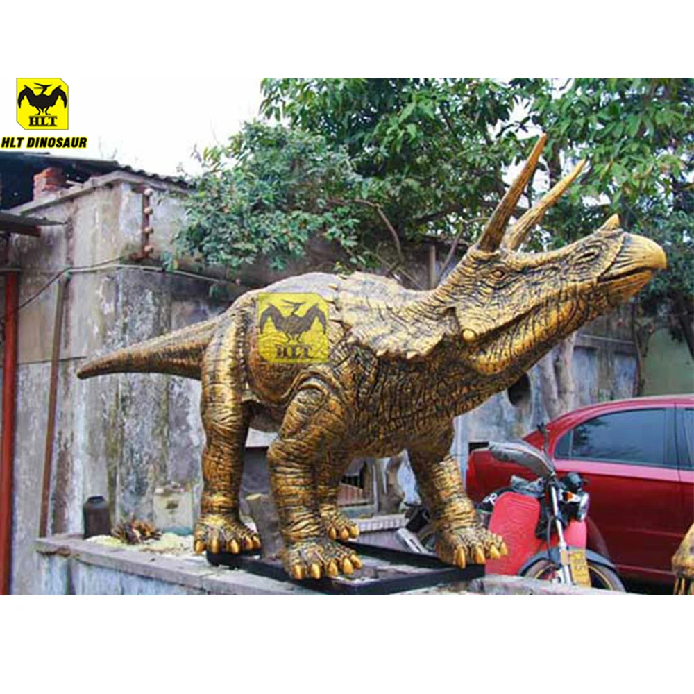 花園裝飾玻璃纖維恐龍雕像 -- triceratops 雕塑