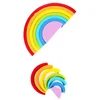 Popular kids Wooden rainbow preschool learning toy Rainbow stacking blocks toy
