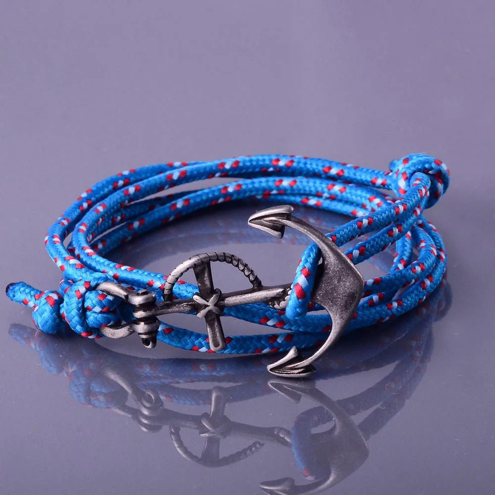 Fashion Navy Nautical Anchor Rope Mens Engraved Bracelets Buy Mens