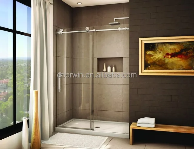 Topbright-puertas De Ducha Oscilantes Tipo Acordeón,Vidrio Sin Marco