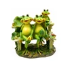Resin smiling frog couple statue garden gift