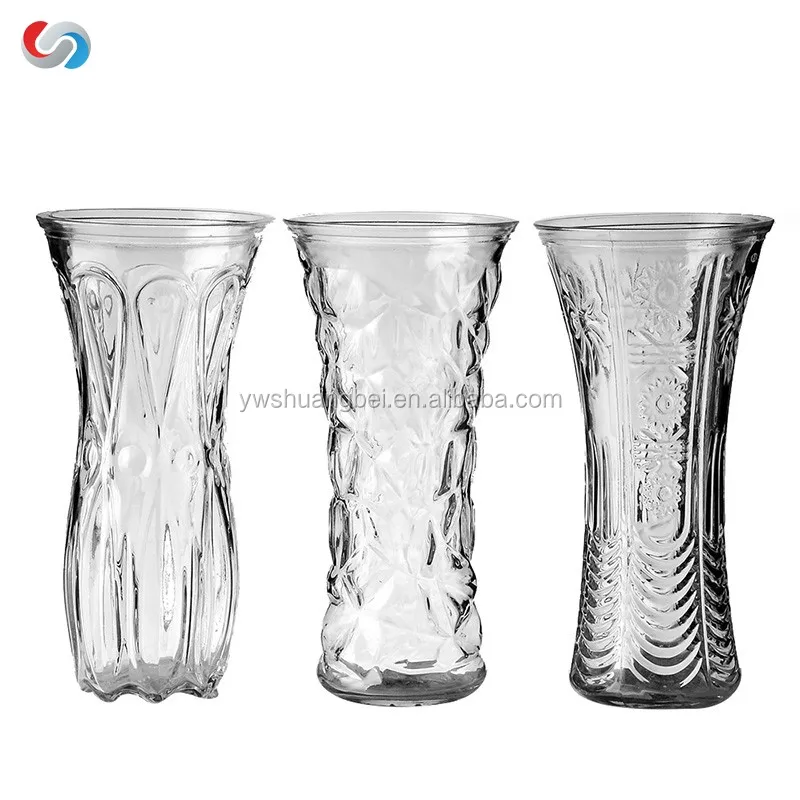 Different Types Lead Free Clear Handmade Cheap Emboss Tall Glass