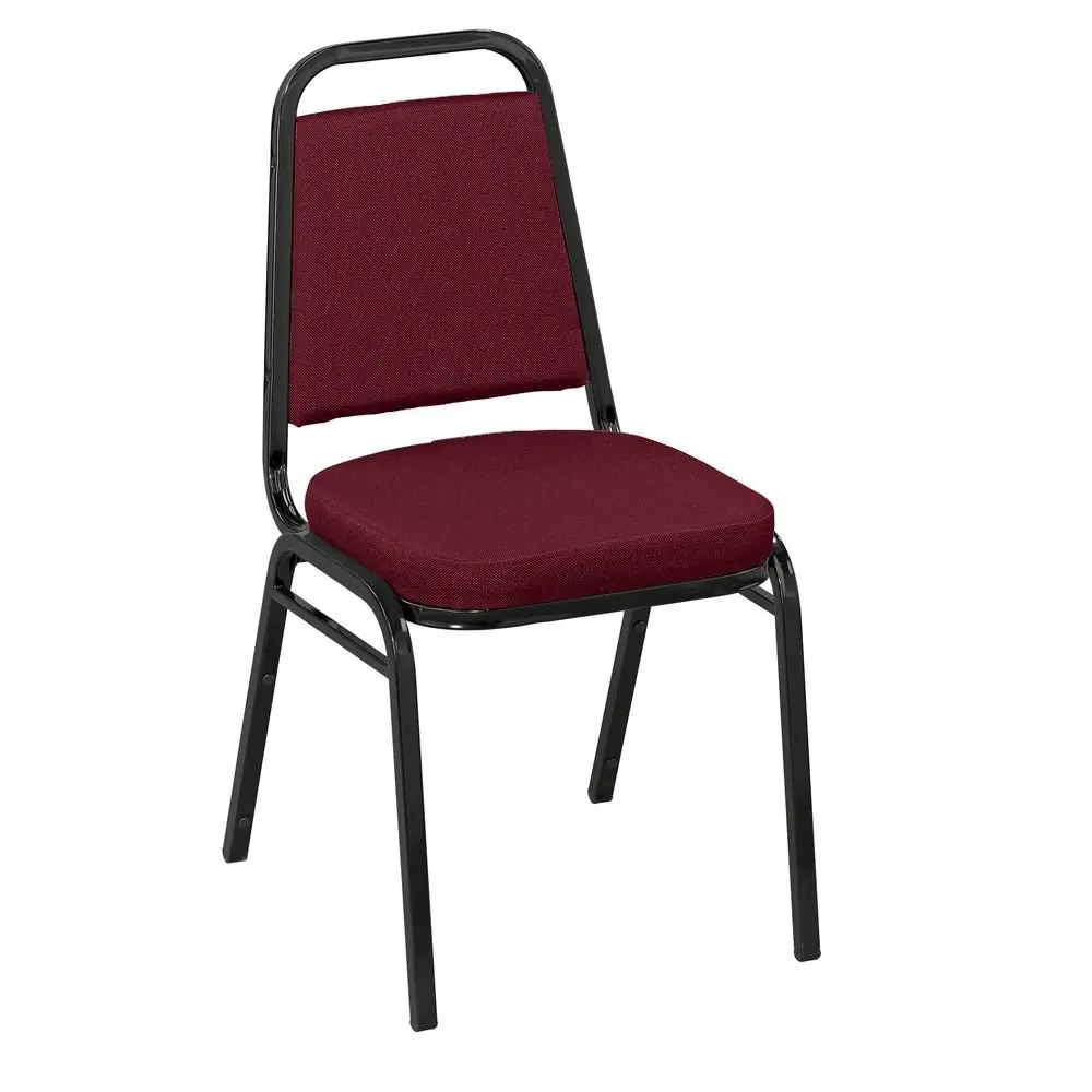 Square Back Fabric Stack Chair with 2" Seat Dimensions 17.5"W x 22"D x 33"H Seat Dimensions 16"Wx16"Dx17.5"H Back Dimensions 12.25"Wx12.25"H Weight 18 lbs - IM Burgundy Fabric/Black Frame
