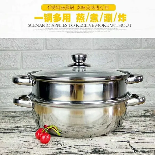 28cm Soup Pot One To Three Layers Stainless Steel Dim Sum Steamer ...