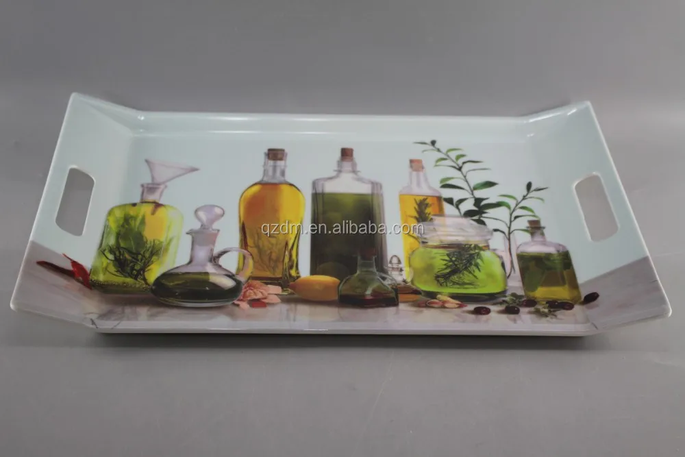 18"Melamine Serving Tray With handle, Restaurant tray