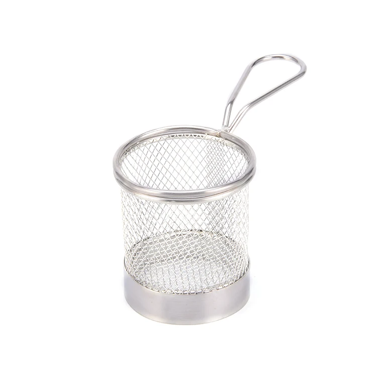 Kitchen Stainless Steel Wire Mesh Deep Round Mini Fry Basket Buy Fry