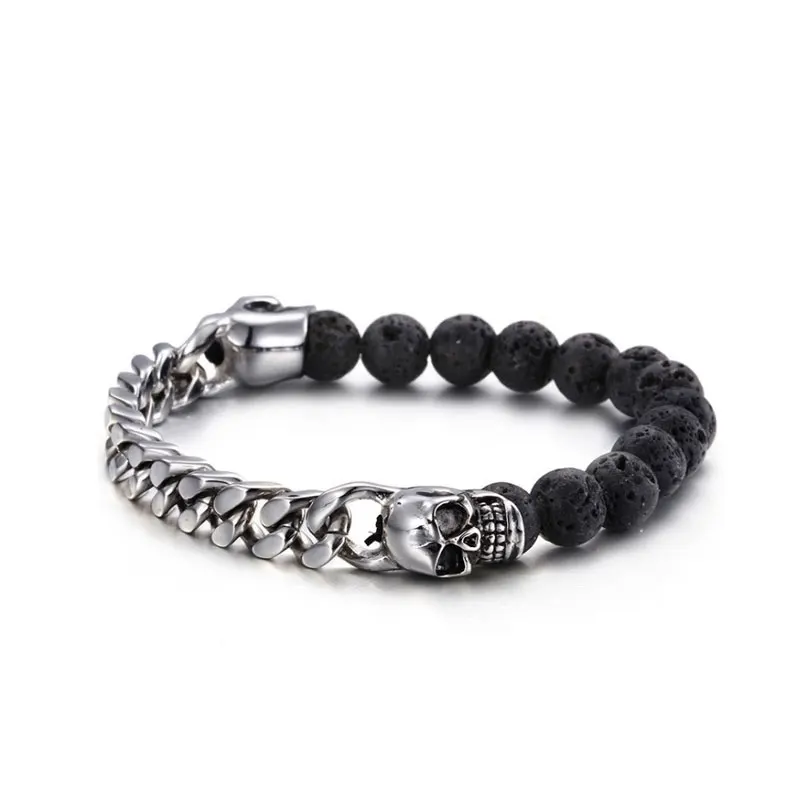 stainless steel skull bracelets for men