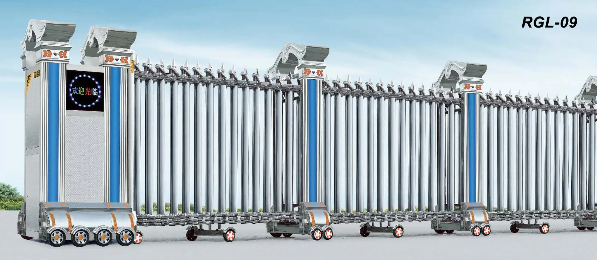 Modern Stainless Steel Pipe Gate Design Construction Electric Automatic