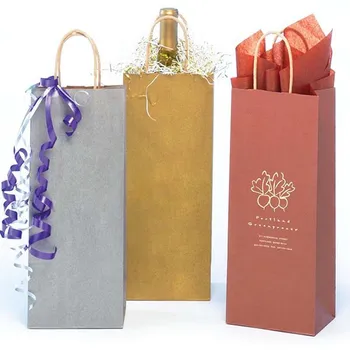 Kraft Paper Jute Gift Decorate Wine Bag 